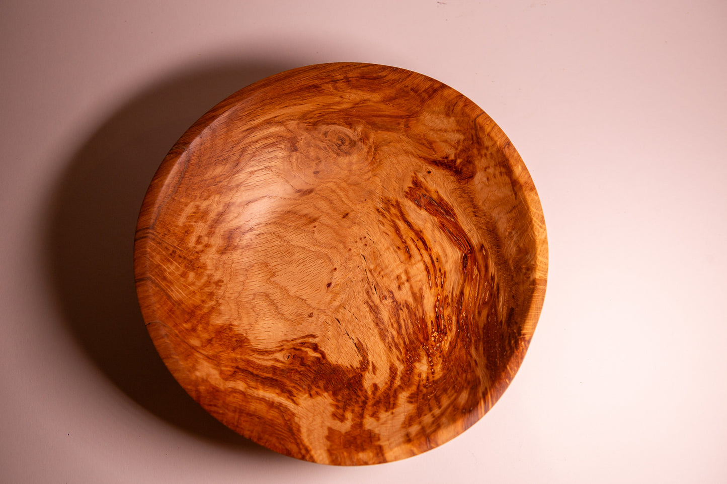 Warped Oak Wood Bowl with Unique Shape
