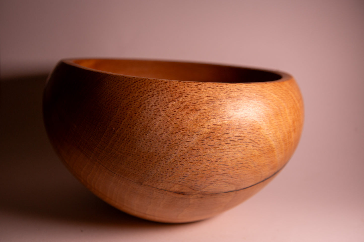 Beech Wood Bowl with Black Shellac Crack Fill