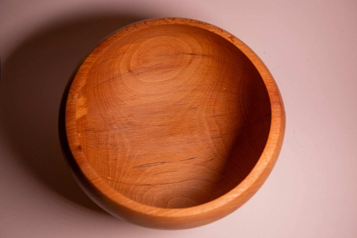 Beech Wood Bowl with Black Shellac Crack Fill