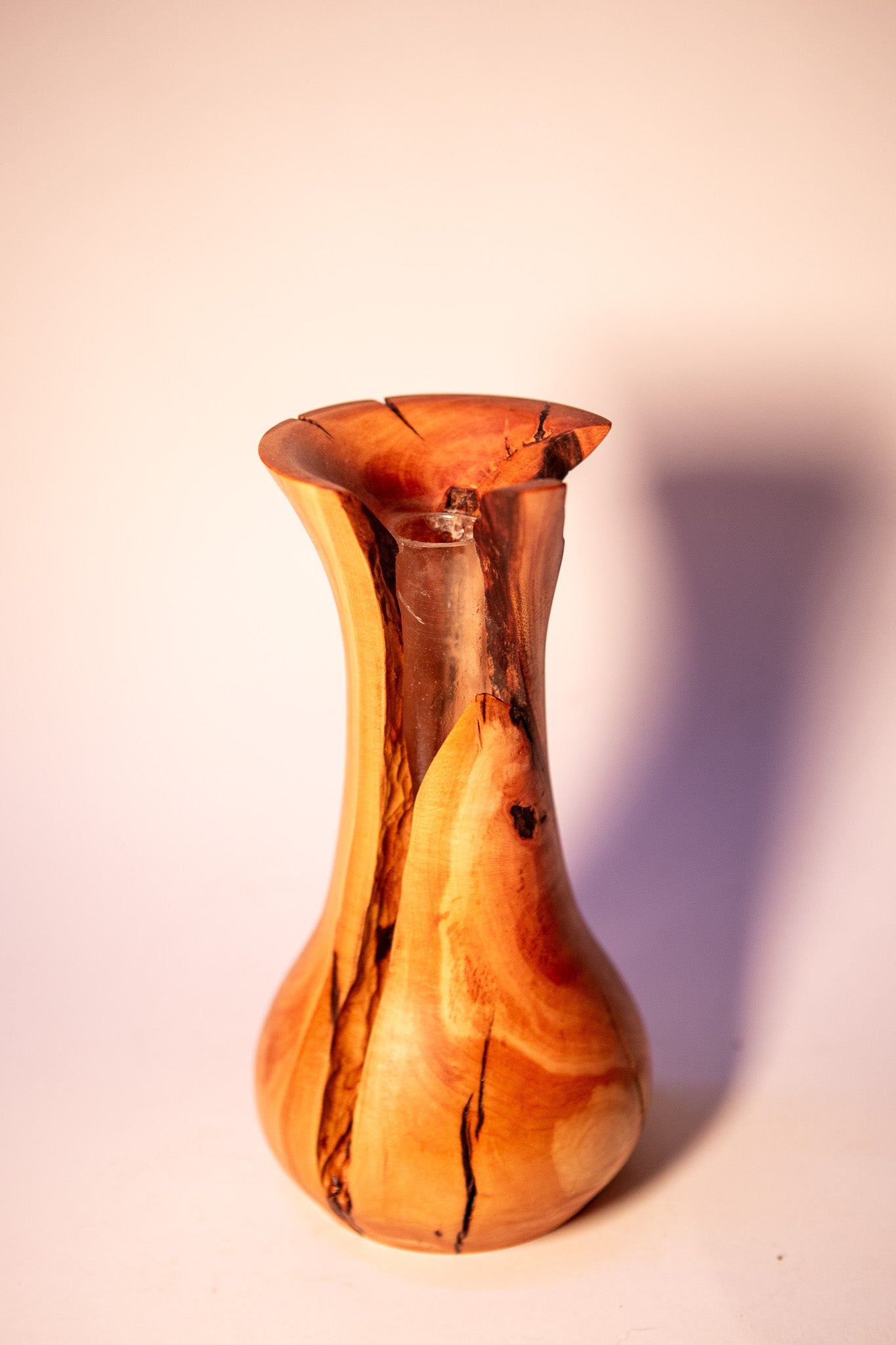Tree Heather Wood Vase with Natural Formations