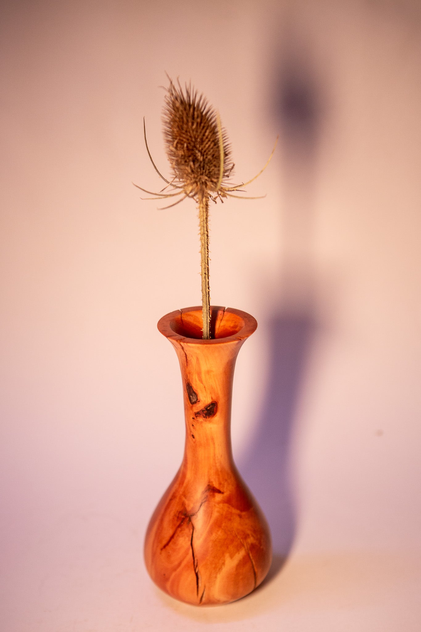 Tree Heather Wood Vase with Natural Cracks