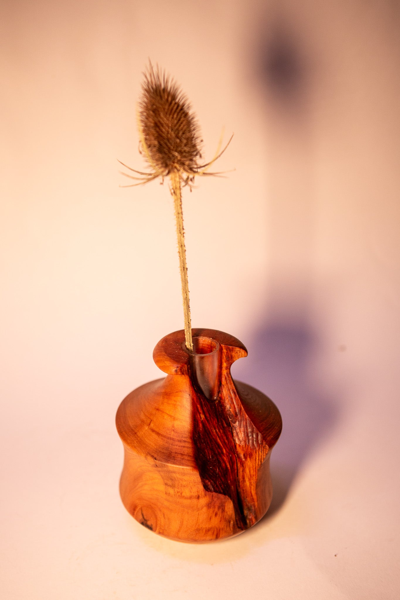 Reclaimed Cherry Wood Vase with Natural Feature