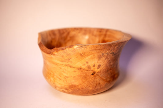 Field Maple Wood Bowl with Shiny Patterns