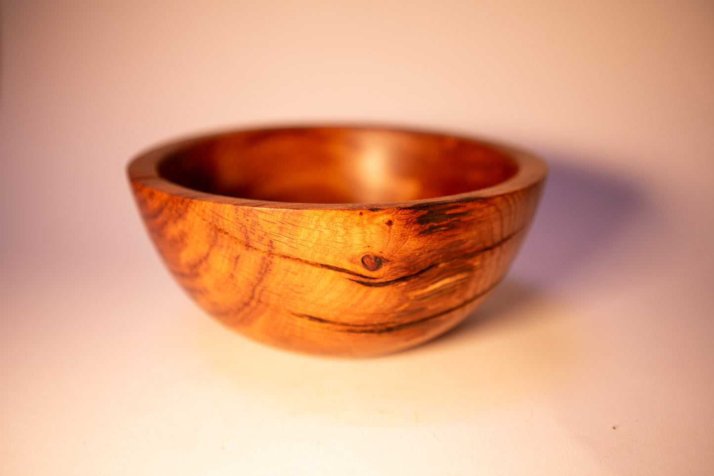 Brown Oak Bowl with Natural Fungal Colouration