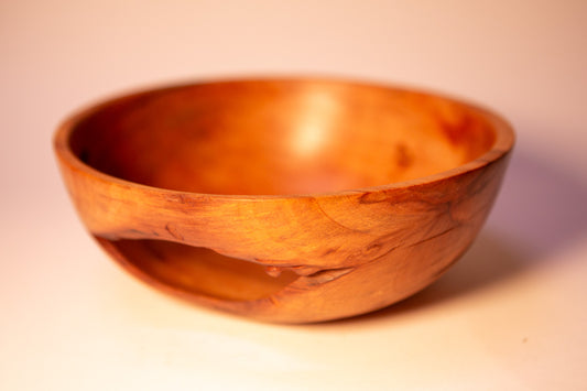 Crab Apple Wood Bowl with Eye-Like Fissure