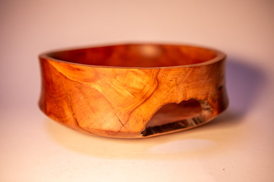 Crab Apple Wood Bowl with Natural Fissures