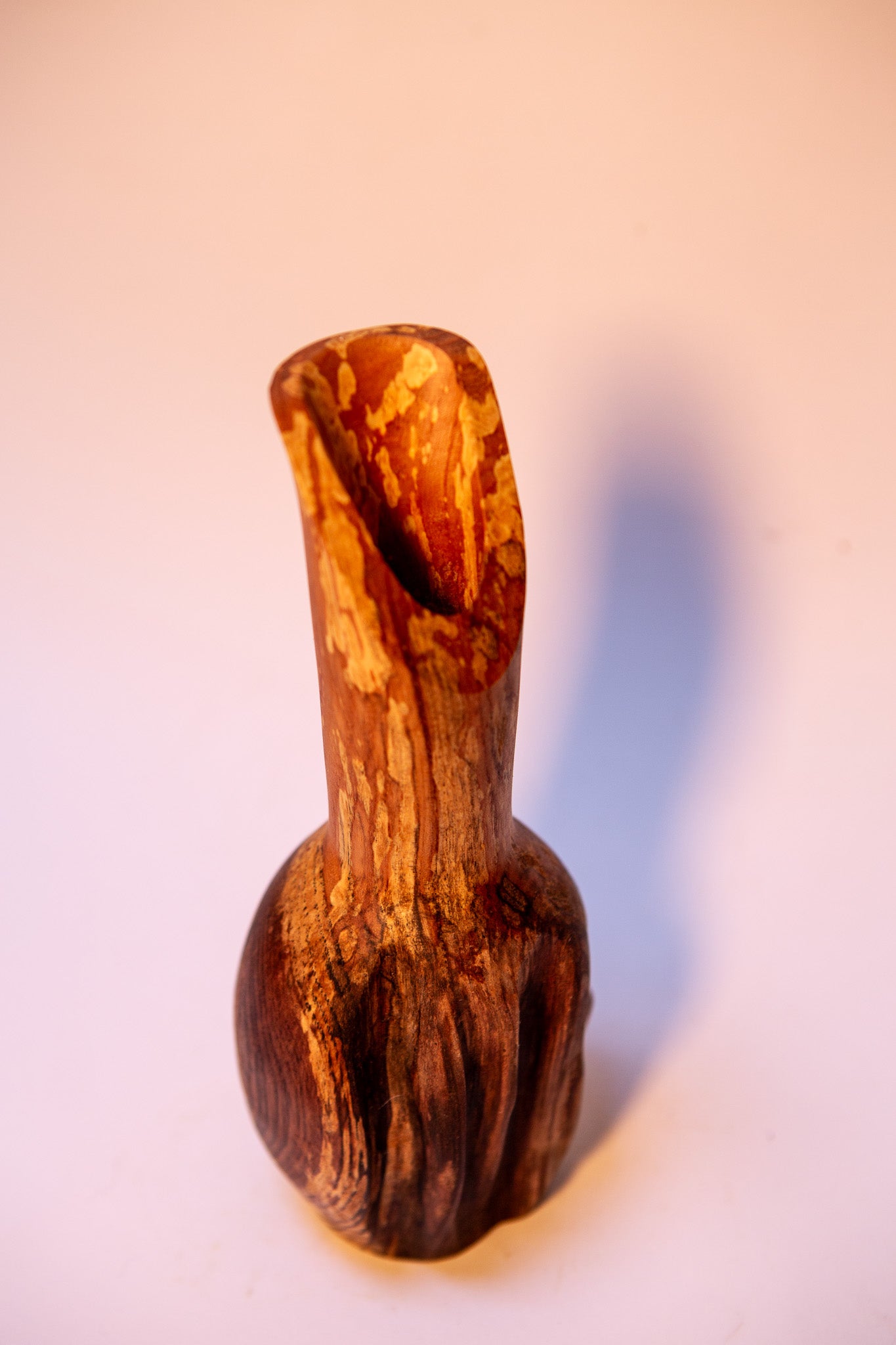 Reclaimed Ash Wood Vase with Natural Feature