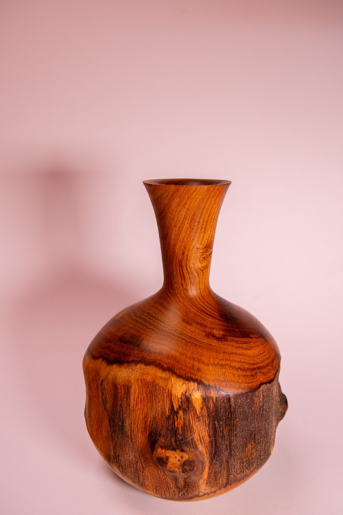 Laburnum Wood Vase with Natural Edge and Crack