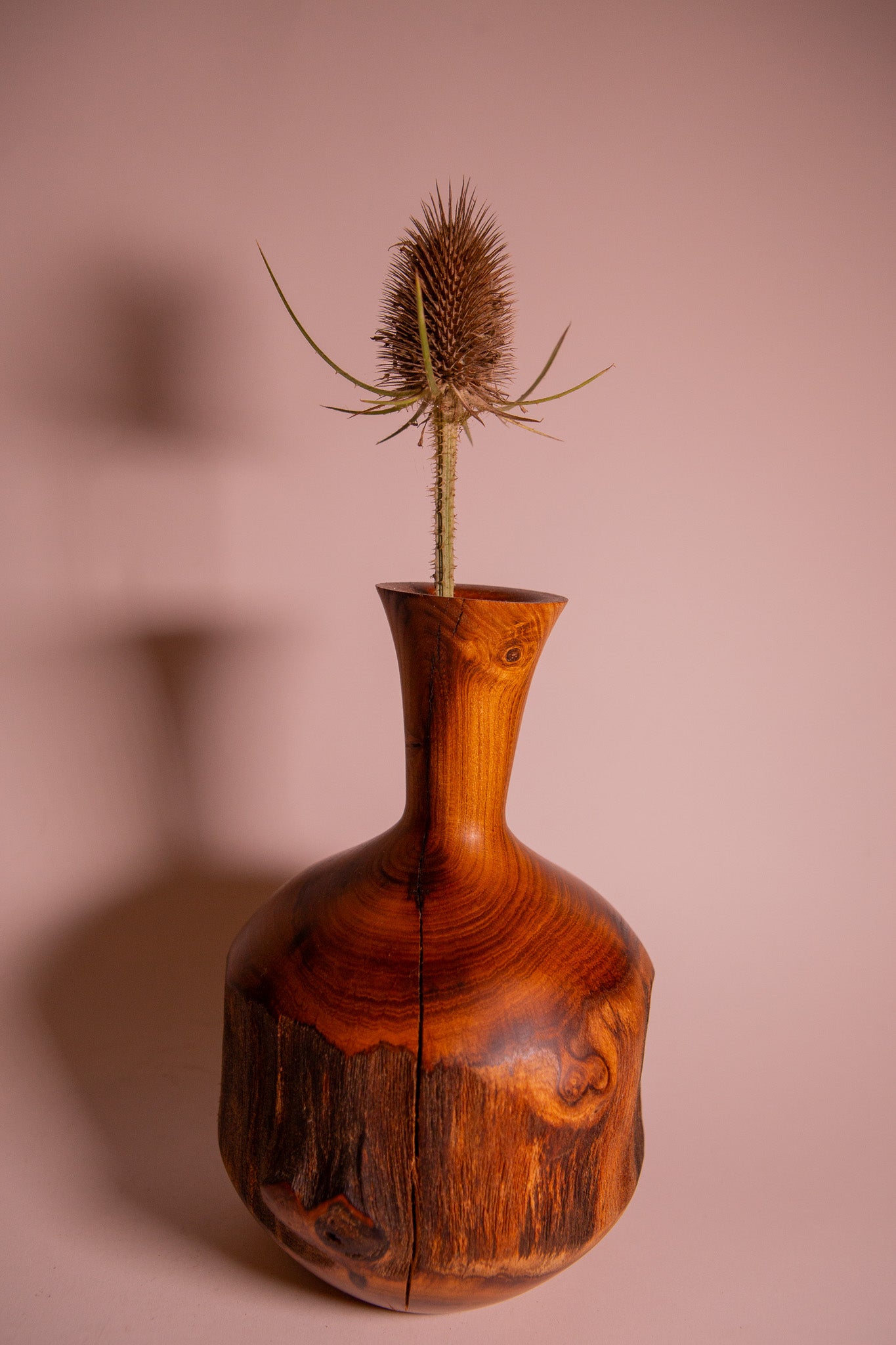 Laburnum Wood Vase with Natural Edge and Crack