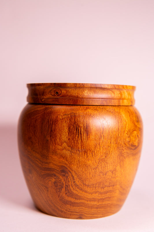 Reclaimed Laburnum Wood Decorative Pot