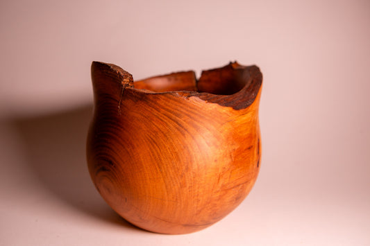 Little Cherry Wood Bowl with Natural Edge