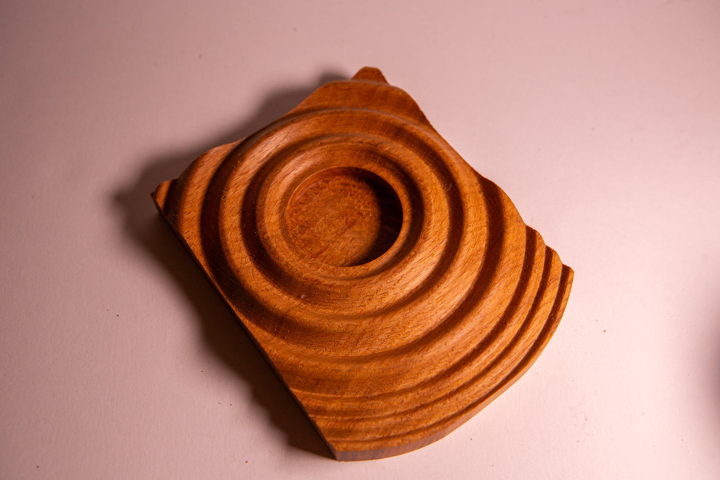 Oak Wood Water Ripple Tea Light Holder