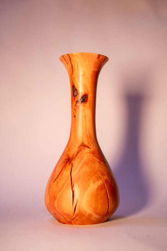 Tree Heather Wood Vase with Natural Cracks